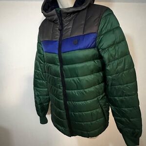 From Ireland! XV Kings Men's Green Puffer Jacket with Hood
